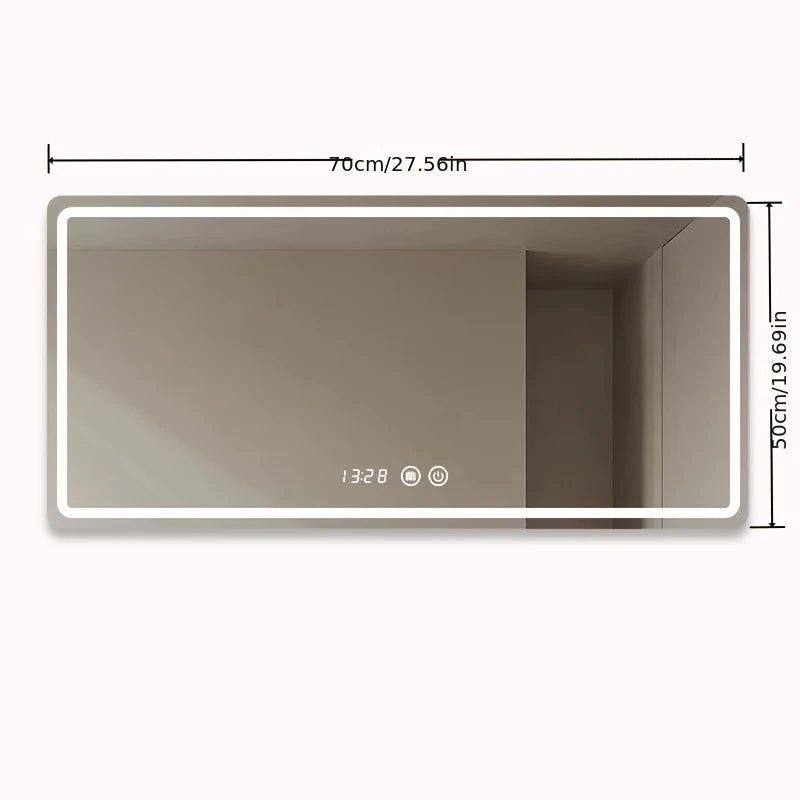 Miroir LED Salle de Bain Rectangulaire Mural Variateur Tactile