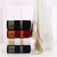 Serviette de Toilette Coton à Frise Grecque 34 x 74 cm, 3 Coloris