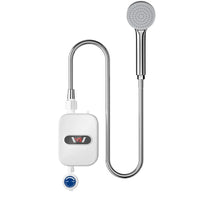 Mini Chauffe-Eau Instantané Électrique 3 500 W avec Douchette et Flexible Métallique