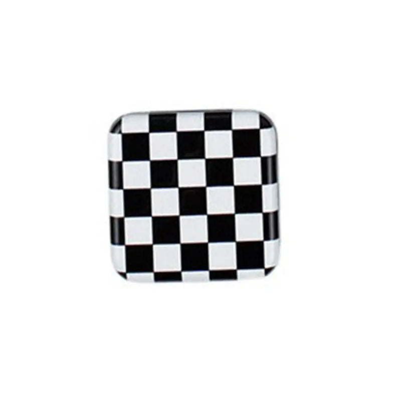 Miroir de Poche Carré Damier avec Poignée Support de Téléphone, 10 Motifs