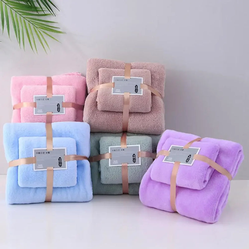 Ensemble de 2 Serviettes de Bain 70 x 140 et 35 x 75 cm