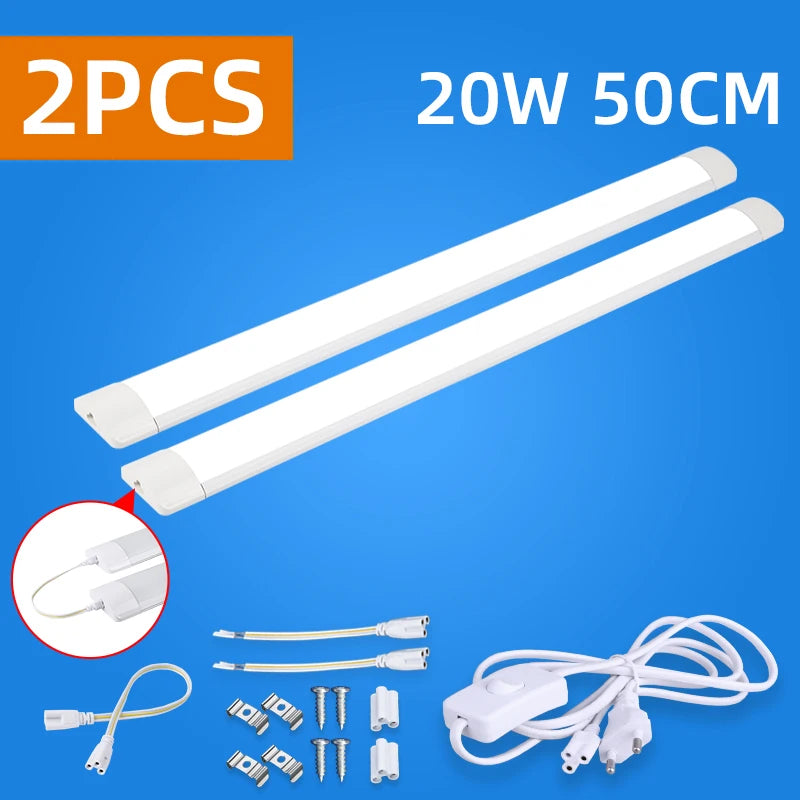 Réglette LED Cuisine Sous Meuble T5 ou Plate, 30 ou 50 cm
