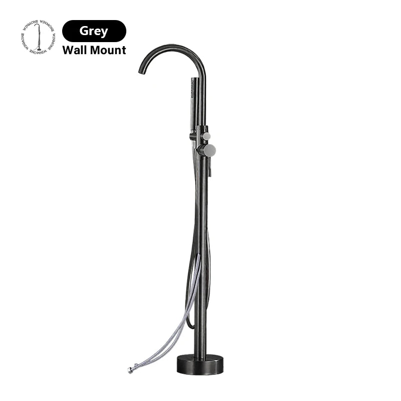 Robinet Baignoire sur Pied Autoportant avec Douchette, Hauteur 130 cm, 5 Finitions