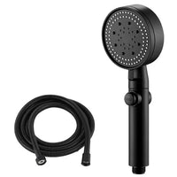 Pommeau de Douche Réglable 5 Modes avec Flexible Noir