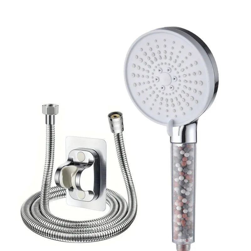 Pommeau de Douche Filtrant 5 Jets Économe en Eau avec Billes Minérales