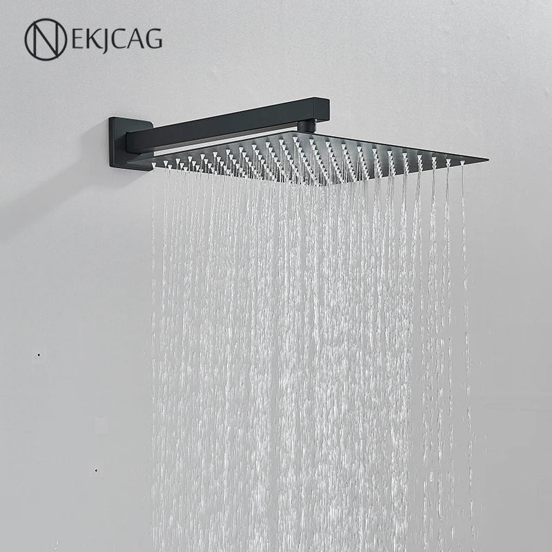 Douche Encastrable 2 Voies à Pommeau Carré, 25 à 40 cm, 4 Finitions