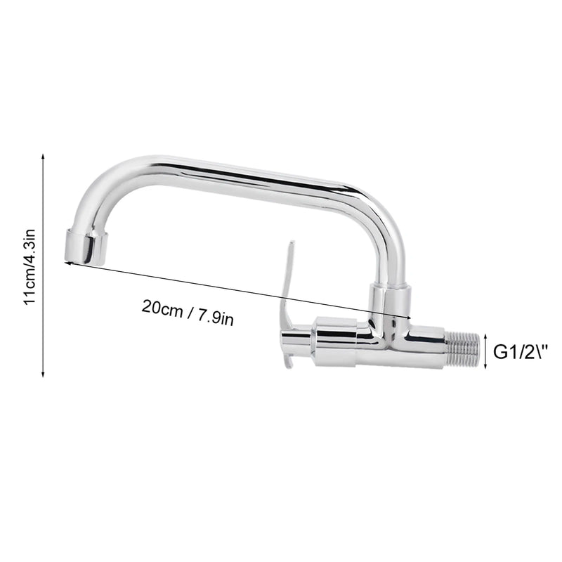 Robinet de Cuisine Mural Eau Froide Laiton Chromé, Bec en U