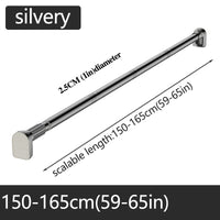 Barre Rideau de Douche Télescopique Inox, Noire ou Argentée, 80 à 270 cm