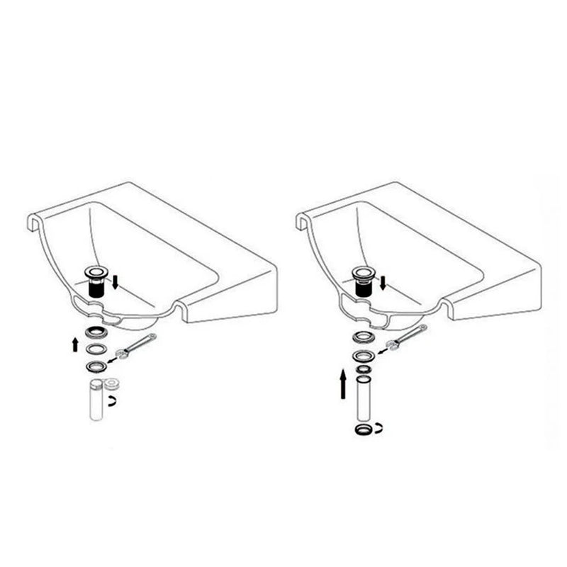 Bonde Lavabo Pop-Up Sans Trop-Plein Inox Poli, Dôme Fendu G 1 1/4