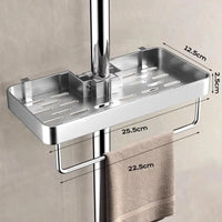Étagère de Douche pour Barre de Douche en Aluminium, Sans Perçage