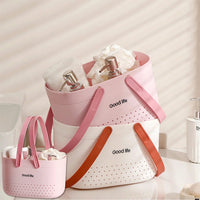Panier de Douche Portable à Anses 25 cm, Gris, Blanc ou Rose