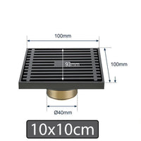 Bonde de Douche Carrée Laiton Multi Finitions 10 à 30 cm