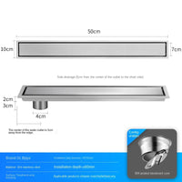 Caniveau de Douche Inox 304 Noir, Doré, Brossé, 20 à 60 cm