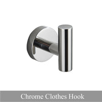Accessoires Salle de Bain Ronds Inox à la Pièce, Chromé, Noir, Nickel, Doré