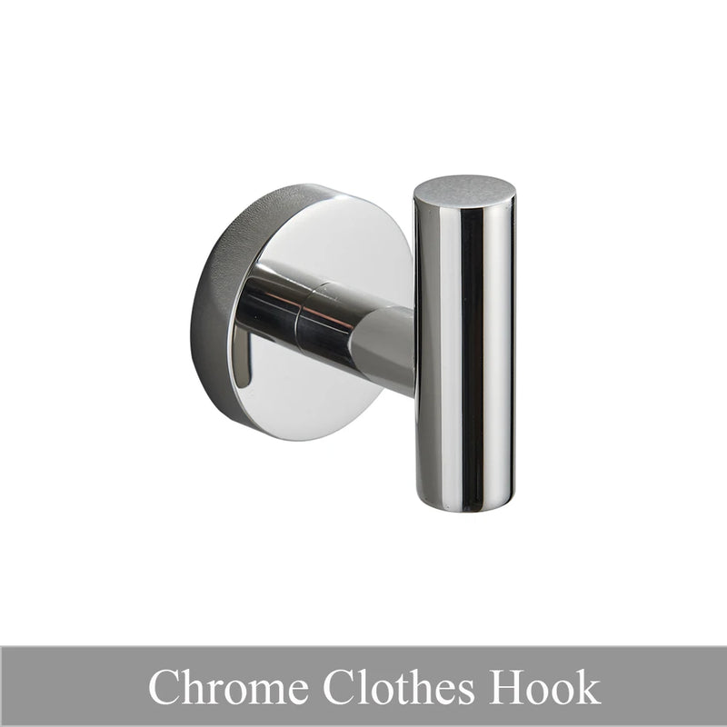 Accessoires Salle de Bain Ronds Inox à la Pièce, Chromé, Noir, Nickel, Doré