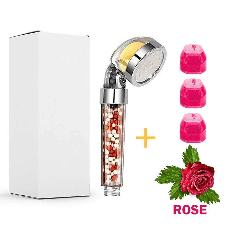Pommeau de Douche Vitamine C Filtrant Parfumé Citron, Rose, Lavande ou Jasmin