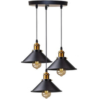Suspension Cuisine Industrielle Noir et Doré, Plafonnier ou Applique, 22 cm