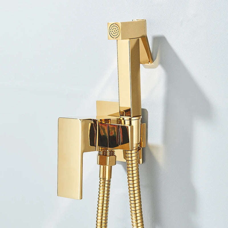 Douchette WC avec Mitigeur Encastré Eau Chaude et Froide, 5 Finitions
