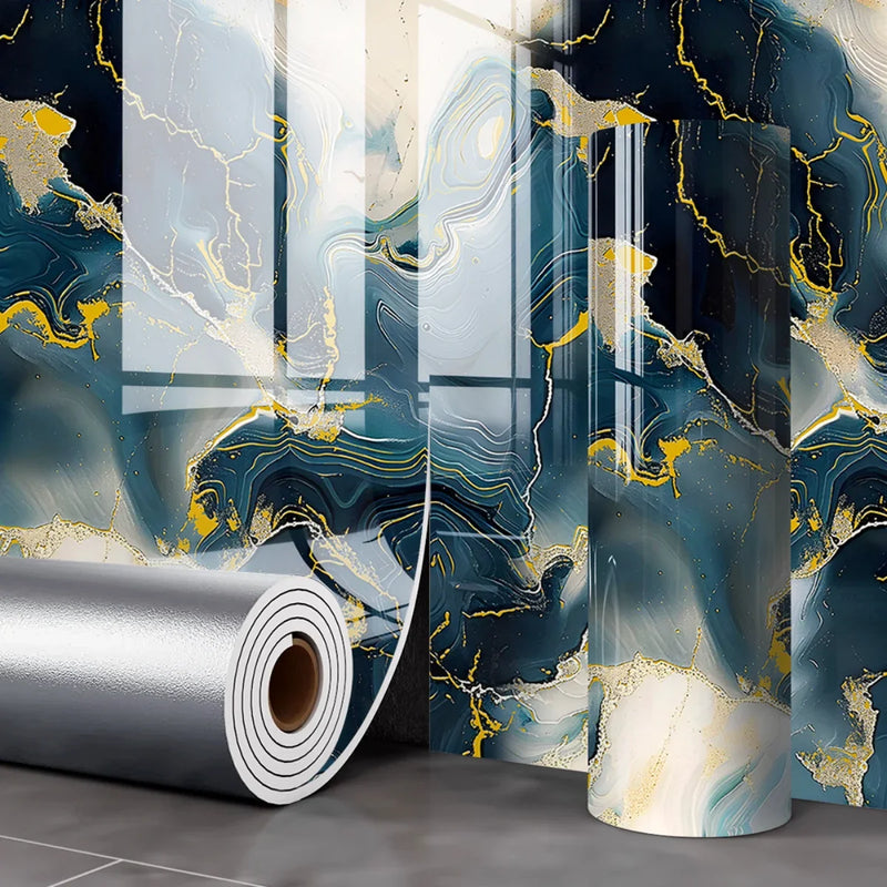 Papier Peint Adhésif Effet Marbre 3D Imperméable en Rouleau