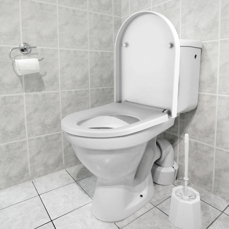 Abattant WC Forme D Blanc à Frein de Chute et Déverrouillage Rapide