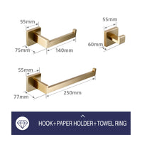 Accessoires Salle de Bain Doré Brossé à la Pièce ou en Kit