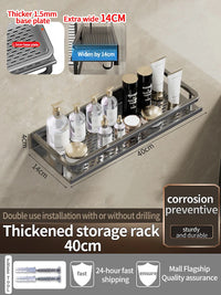 Étagère de Douche Murale Aluminium Avec ou Sans Perçage 30 à 60 cm