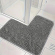 Tapis de Bain Chenille en L pour Douche d'Angle 80 x 80 cm