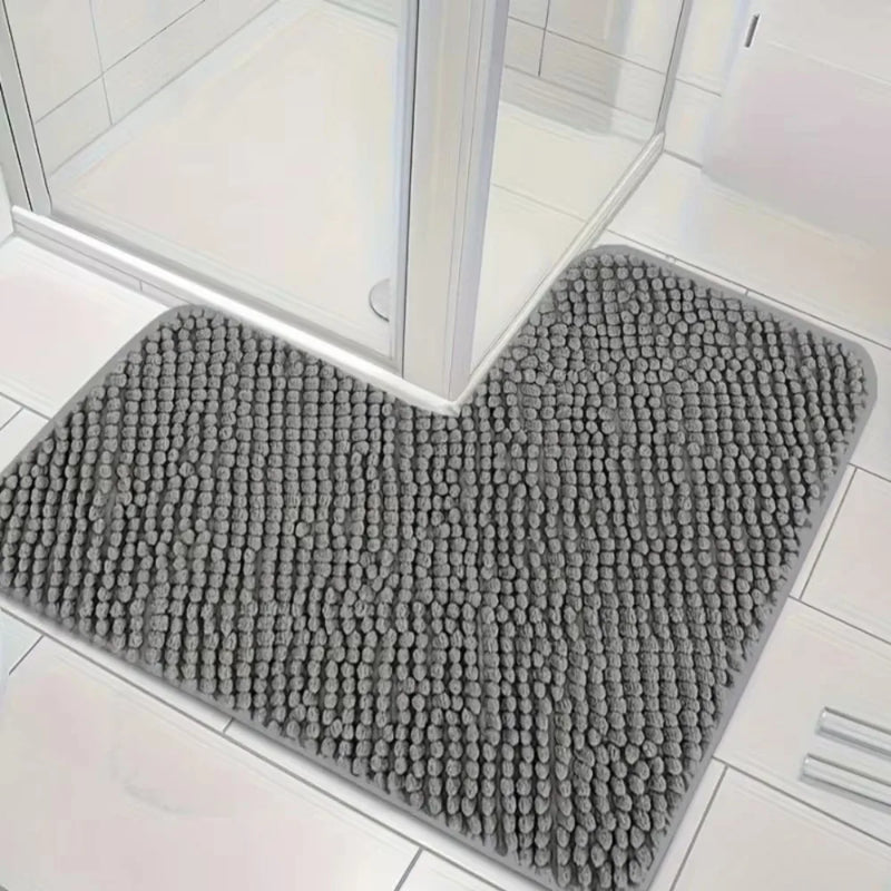 Tapis de Bain Chenille en L pour Douche d'Angle 80 x 80 cm