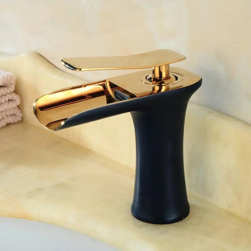 Mitigeur Lavabo Cascade Laiton, 9 Finitions, Bas ou Haut
