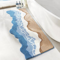 Tapis de Bain Ondulé Motif Vagues Tufté Main, 3 Tailles