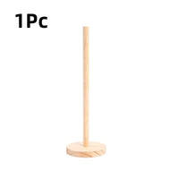 Porte-Essuie-Tout Bambou à Poser, Tige Droite et Base Ronde, 24,5 cm