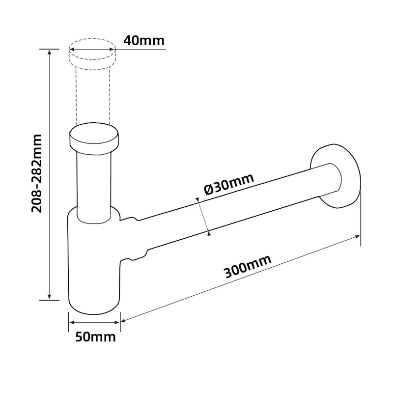 Siphon de Lavabo Laiton Mural Réglable 20,8 à 28,2 cm, 6 Finitions