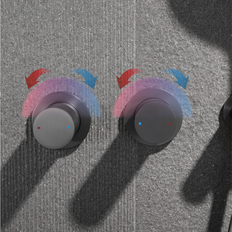 Douche Encastrable Plafond Laiton Carré, Mitigeur 2 Fonctions et Douchette