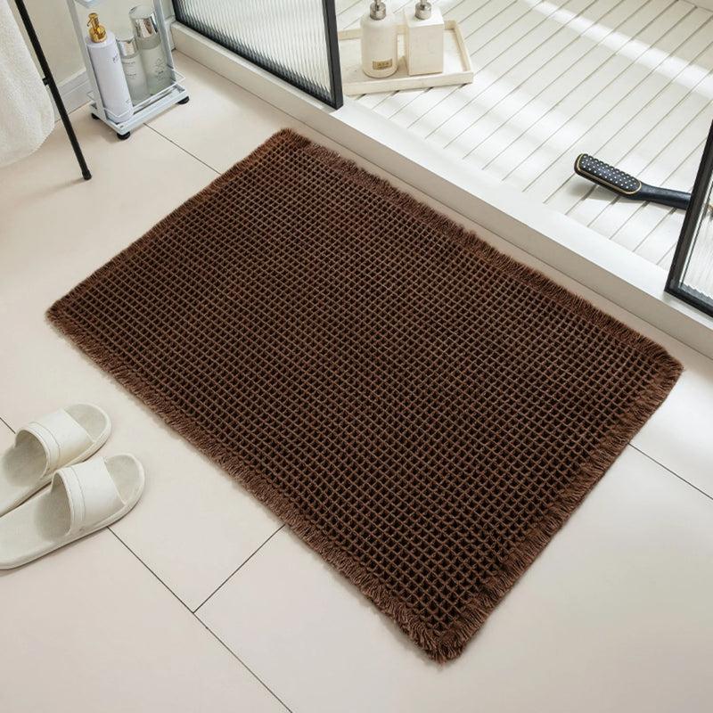 Tapis de Bain Antidérapant Absorbant à Franges