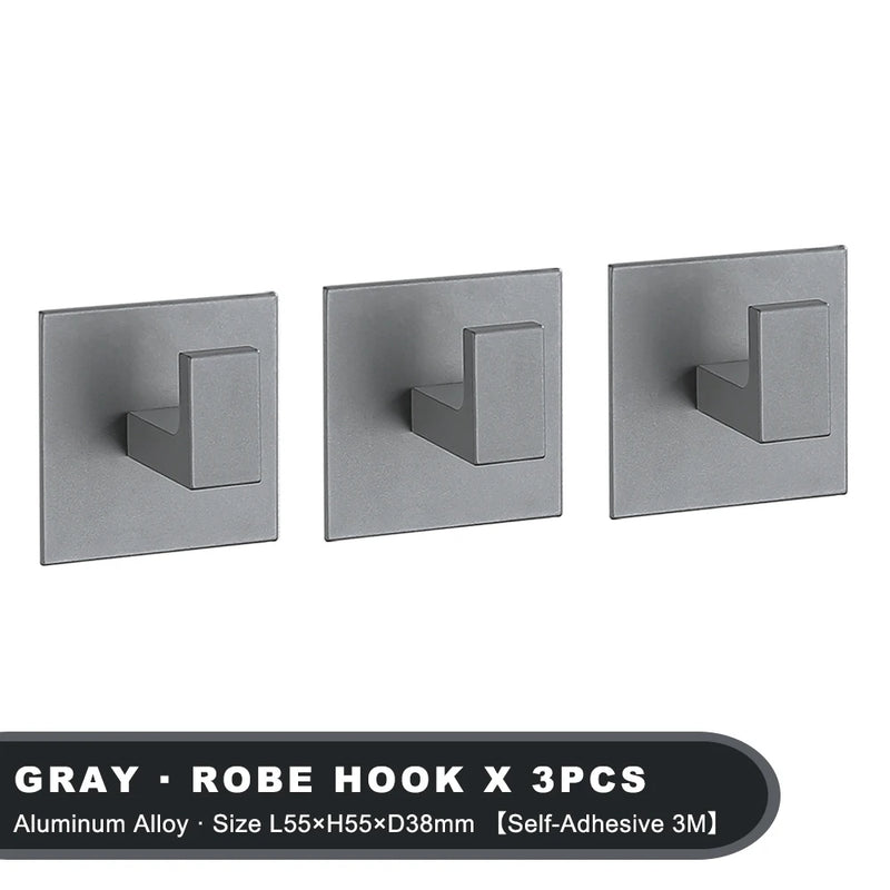 Patère Adhésive Sans Perçage Aluminium 1 à 6 Pièces