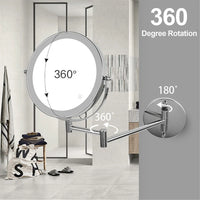 Miroir Grossissant Lumineux Mural Chromé Double Face x5, x7 ou x10 20 cm