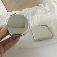 Miroir de Poche Inox 304 Rond ou Carré, Double Face Pliable