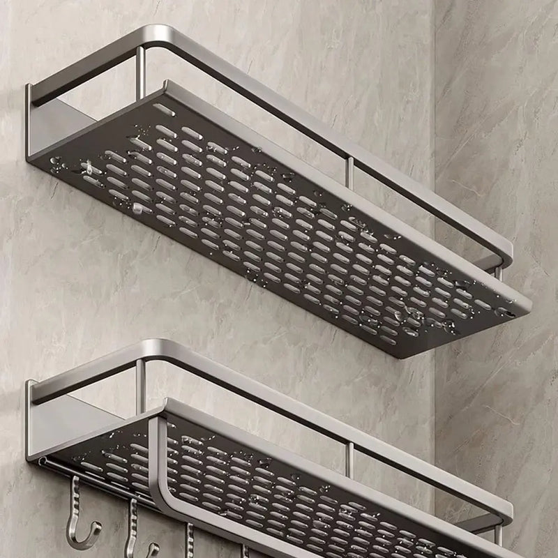 Étagère de Douche Murale Aluminium Sans Perçage, Grise, 30 ou 40 cm