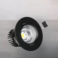 Spot LED Encastrable Cuisine Orientable COB, Blanc, Argent ou Noir, 5 à 12 W
