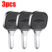 Pommeau de Douche Carré 13 cm, 3 Modes, Noir, Gris ou Argenté