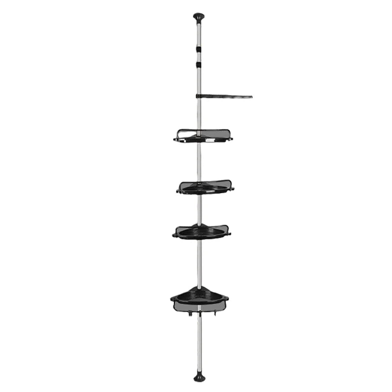 Étagère de Douche Télescopique d'Angle 4 Niveaux, 105 à 300 cm