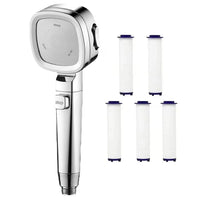Pommeau de Douche Carré Chromé Haute Pression Filtrant