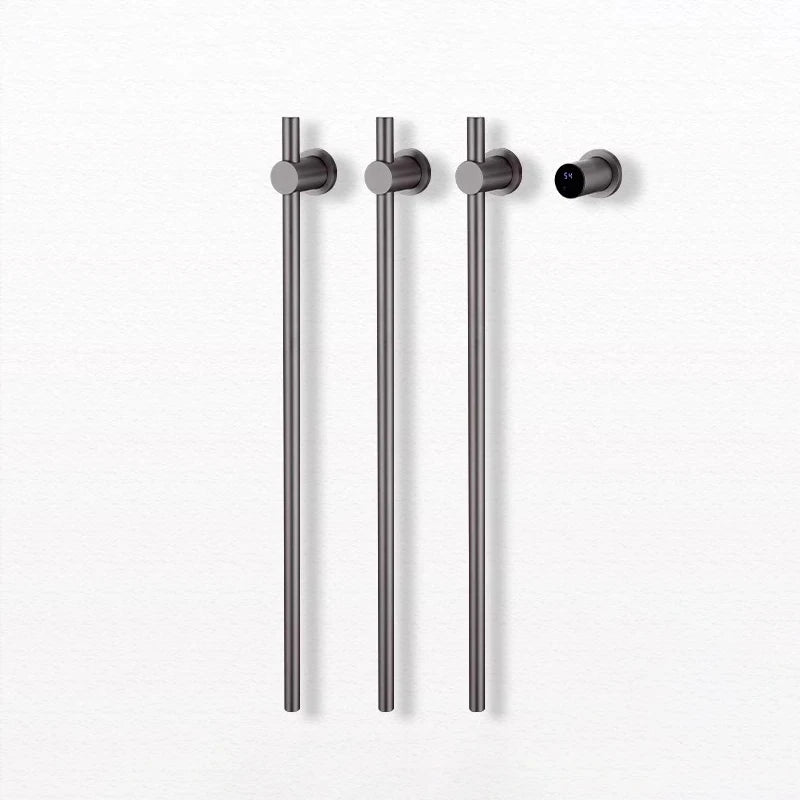 Sèche-Serviette Électrique Mural Vertical à Barres Rondes Inox 80 cm
