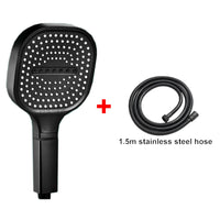 Pommeau de Douche Carré 13 cm, 3 Modes, Noir, Gris ou Argenté