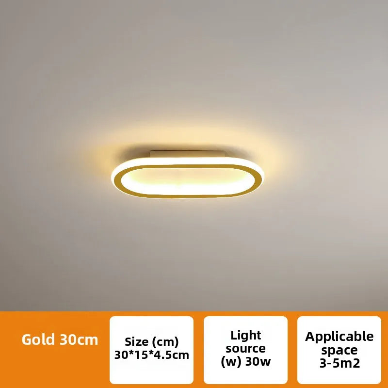 Plafonnier LED Cuisine Ovale Dimmable Doré Noir Blanc