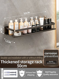 Étagère de Douche Murale Aluminium Avec ou Sans Perçage 30 à 60 cm