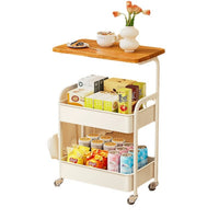 Chariot de Rangement Salle de Bain 3 Niveaux sur Roulettes 77 cm