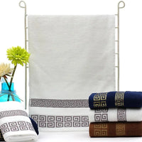 Serviette de Toilette Coton à Frise Grecque 34 x 74 cm, 3 Coloris