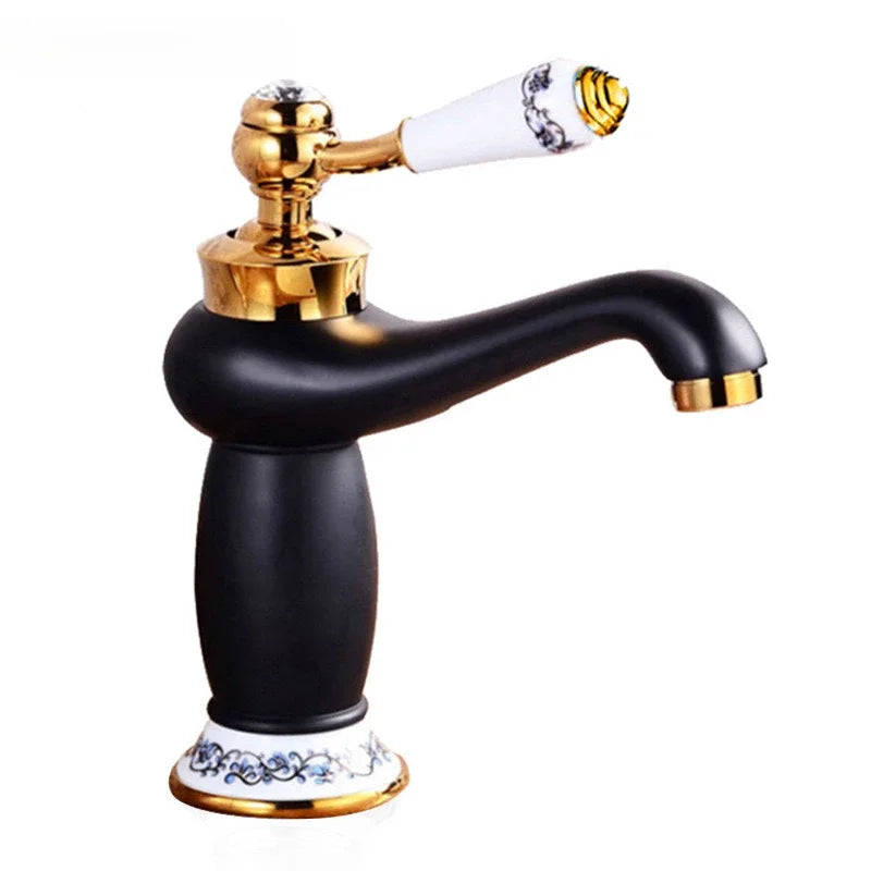 Mitigeur Lavabo Rétro Laiton Massif 7 Finitions