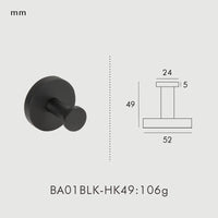 Accessoires Salle de Bain Laiton Noir, Doré, Argent ou Vieilli à la Pièce, 4 Articles